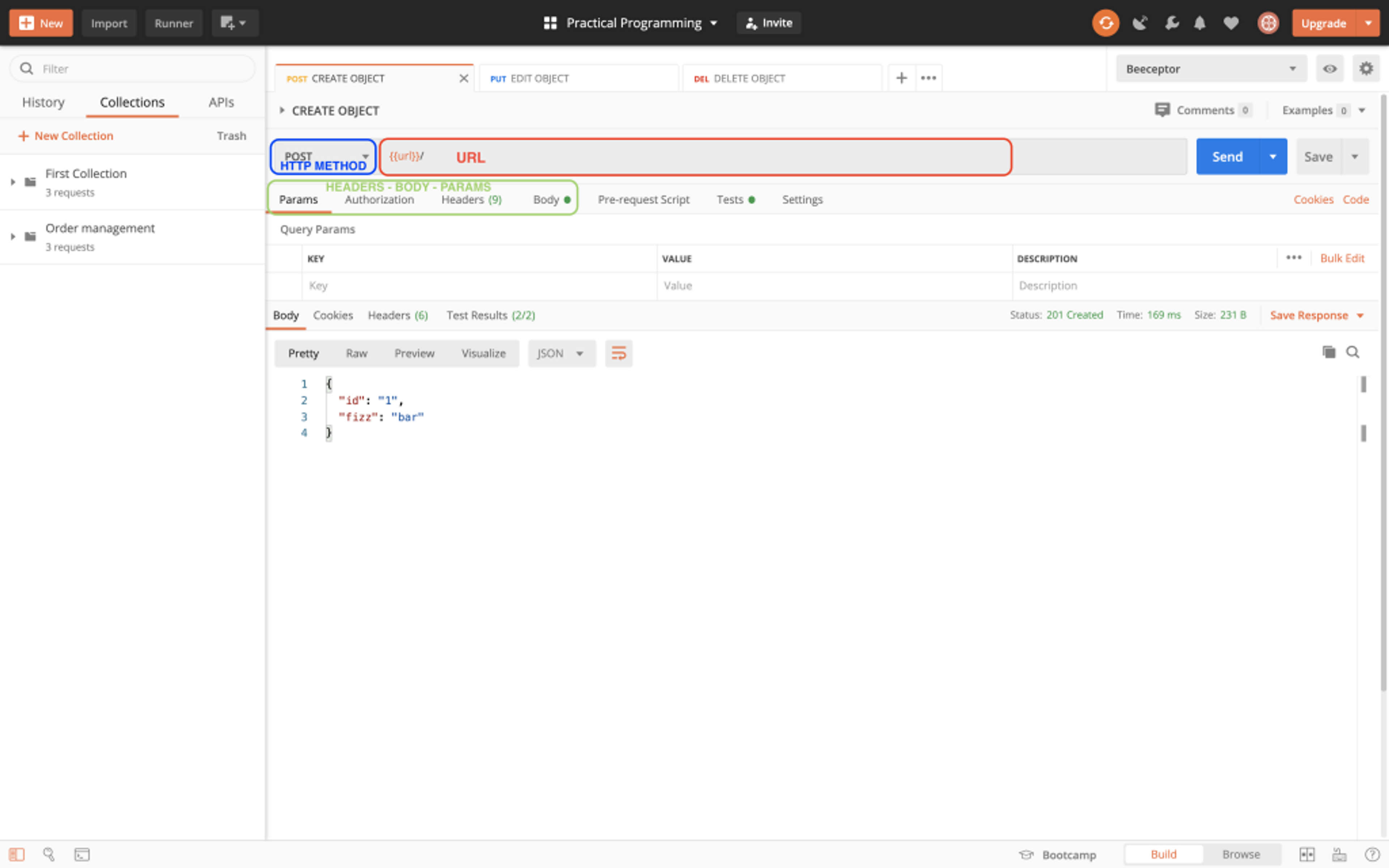 Postman permet d'effectuer des requêtes HTTP via une interface graphique