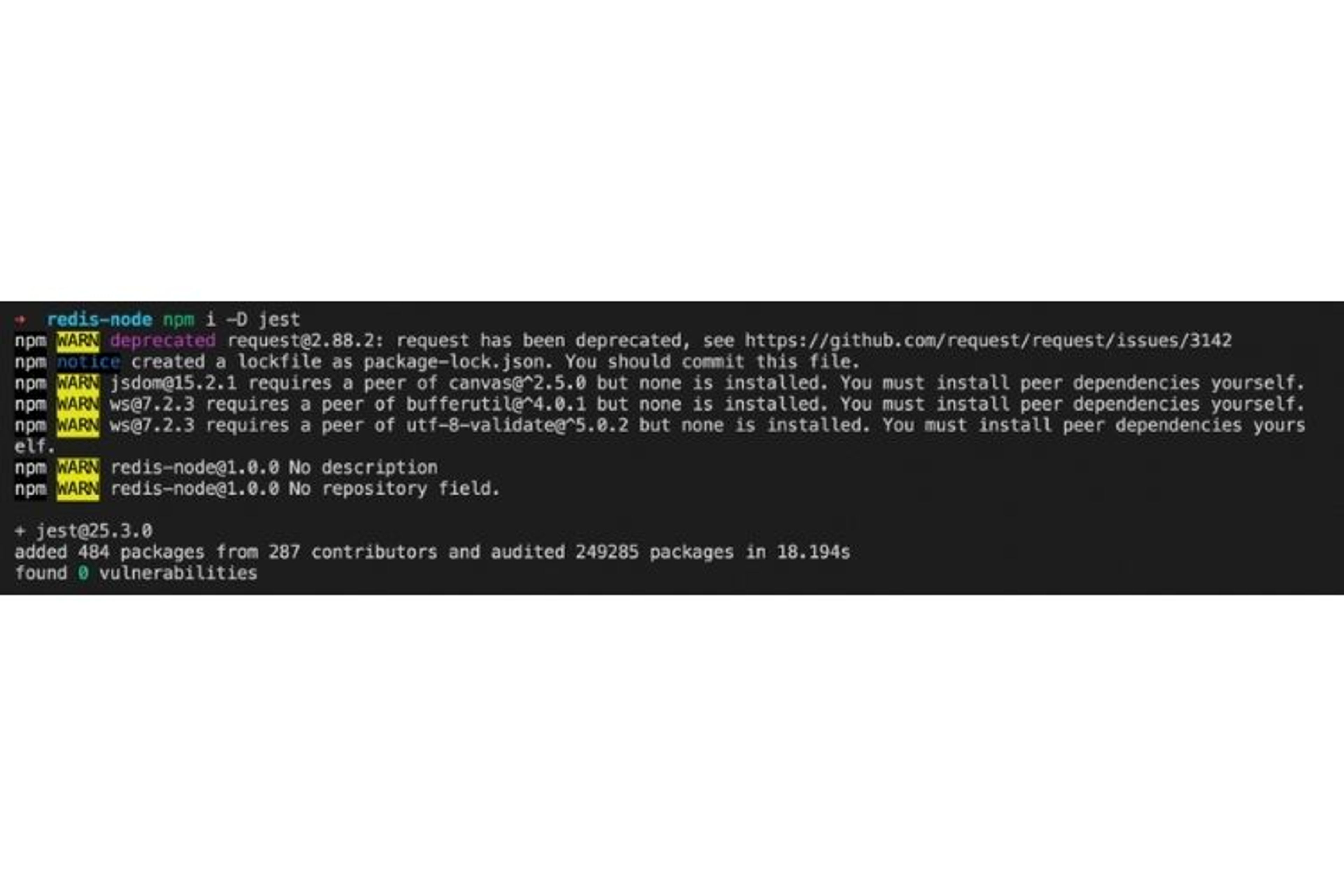 Installer Jest avec NPM pour nodejs