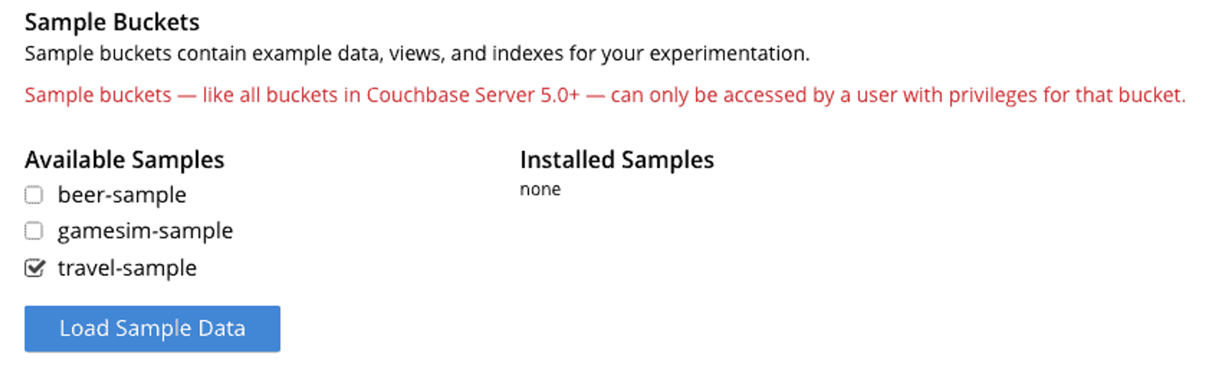 Couchbase sample data