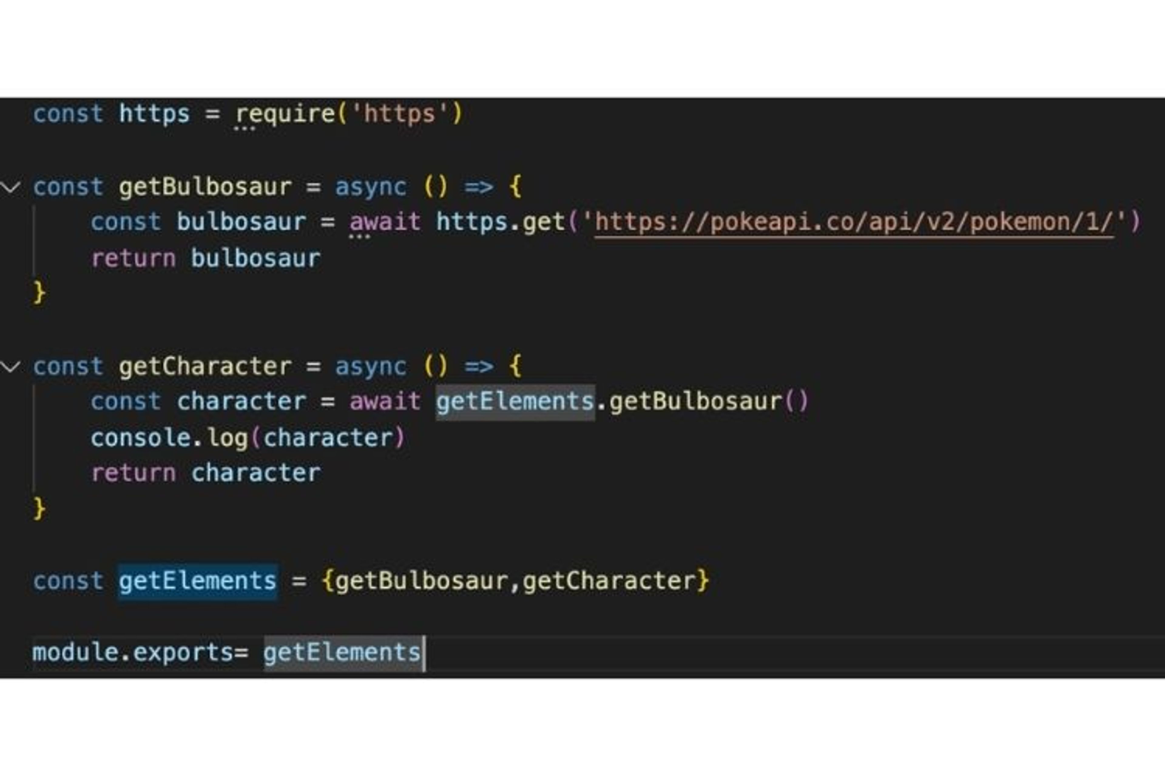 Je crée l'objet getElements afin de pouvoir "mocker" la méthode getBulbosaur