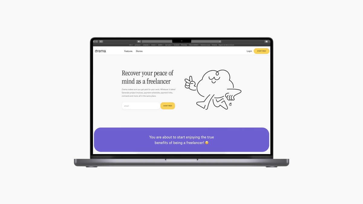 Crema es para todo freelancer que busque ayuda para cobrar su trabajo.