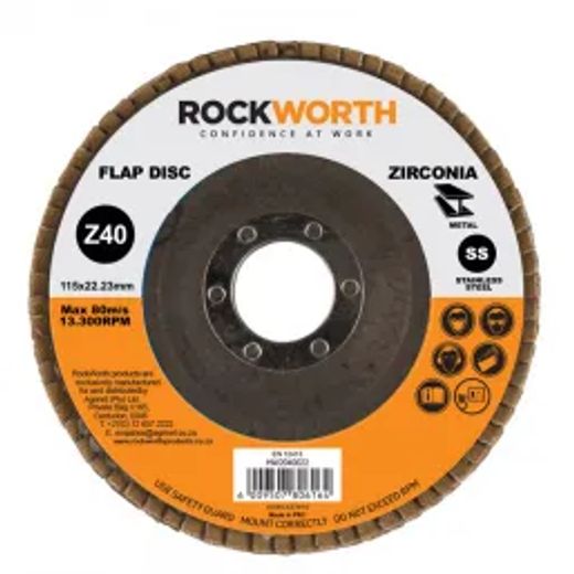 Rockworth Flap Disc 115Mm Zirconia Oxide P40