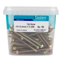 Ifasten Tek Screw No12 5.5Mmx75Mm 100 Pt