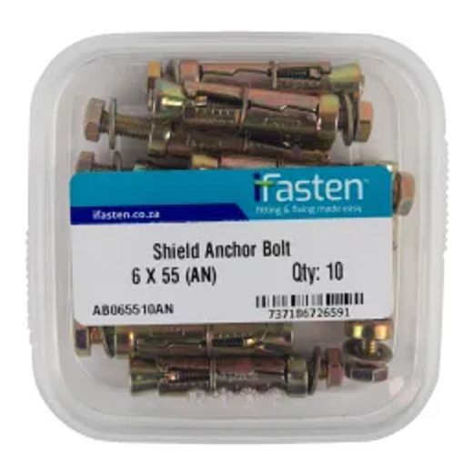 Ifasten Shield Anchor Bolt M6X55Mm 10 Pt