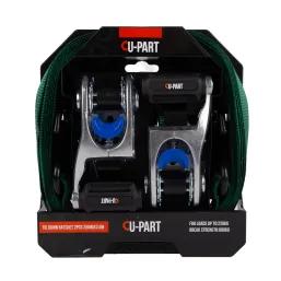 U-Part Tie Down Ratcher 2Pc + Hook 25Mmx3.6M 226Kg