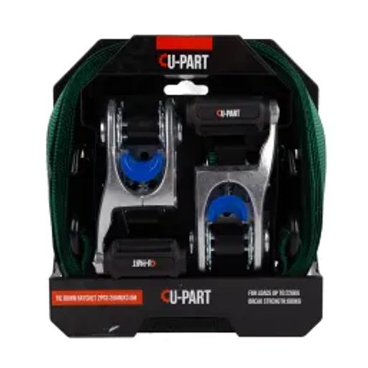U-Part Tie Down Ratcher 2Pc + Hook 25Mmx3.6M 226Kg