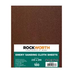 Rockworth Emery Sanding Cloth - 180 Grit (50 Pack)
