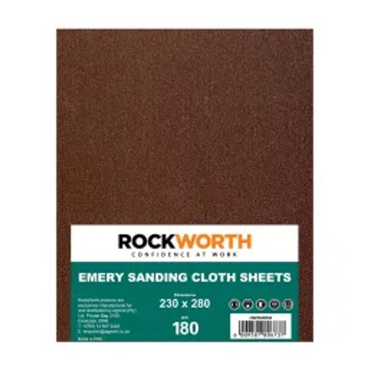 Rockworth Emery Sanding Cloth - 180 Grit (50 Pack)