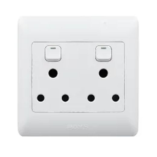 Nexus Socket Switch With Cover 16Amp 4X4 Double
