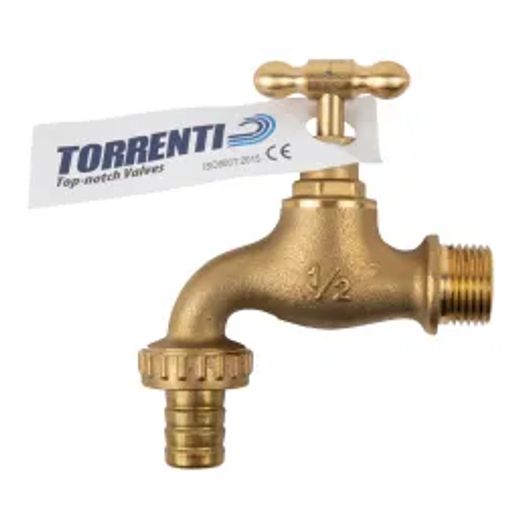 Torrenti Bibcock Tap Brass Std 15Mm X 1 2Inch