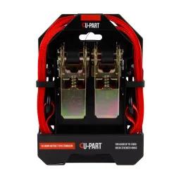U-Part Tie Down Ratchet 2Pc + Hook 25Mmx3M 136Kg