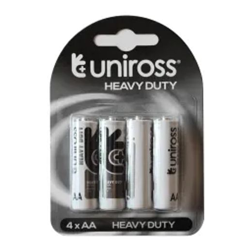 Uniross Battery Heavy Duty Zinc Aa 4 Pack