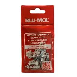 Blu-Mol Heavy Duty Steel Threaded Nails &Caps 22Mm