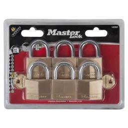 Mackie Master Pad Lock Brass 6Pk 40Mm Keyd Alike
