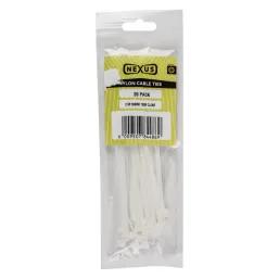 Nexus Cable Ties T30R 3.6Mmx150Mm White 20 Pack