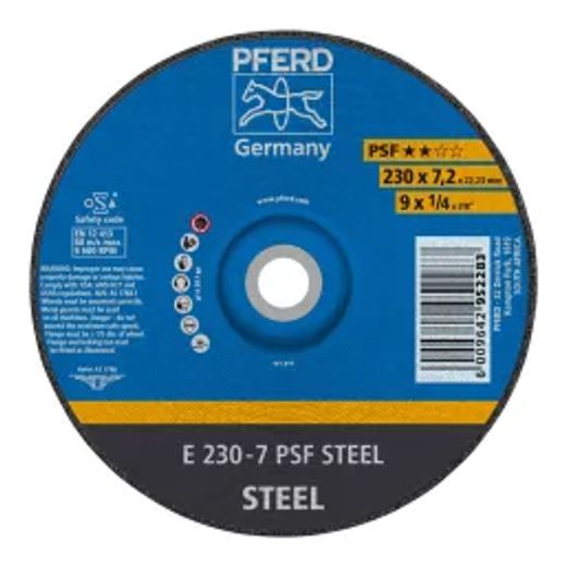Pferd Grinding Whl Steel Dome 230Mm X7.2Mm Psf