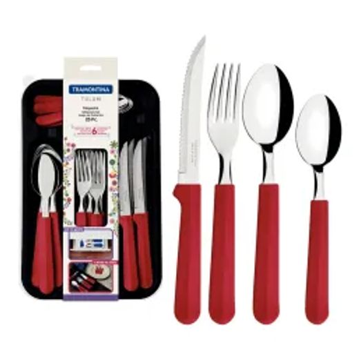 Tramontina Cutlery Tableware Set 25Pc Red