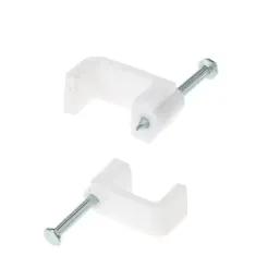 United Electrical Cable Clips Flat 8Mm 100 Pk Whit