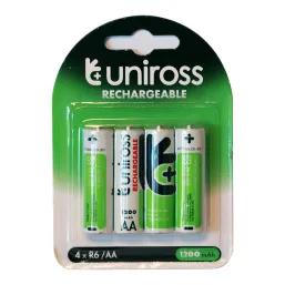 Uniross Battery Rechargeable Aa 1200 Mah 4 Pack