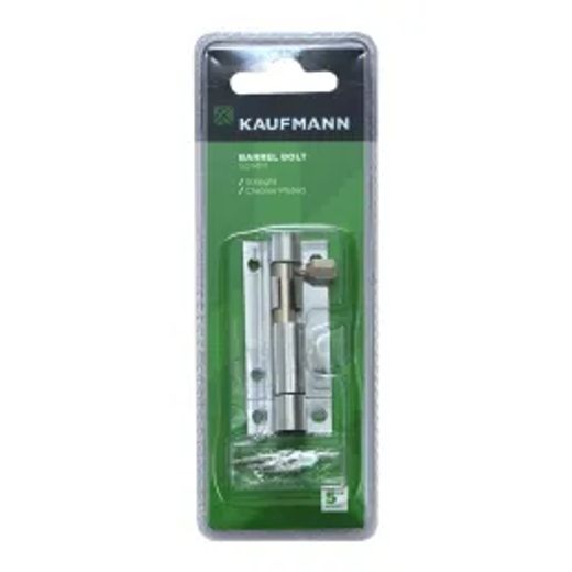 Kaufmann Barrel Bolt 50Mm Chr Plated Straight