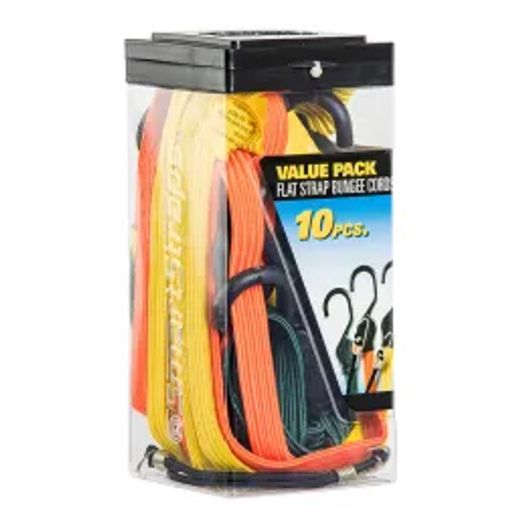 Bungee Straps Flat Assortment 10Pc