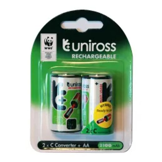 Uniross Battery Rechar C Cap Max 2100 Mah 2 Pack