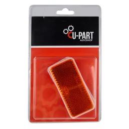 U-Part Reflector Square Stick-On Amber 90Mm 2Pk
