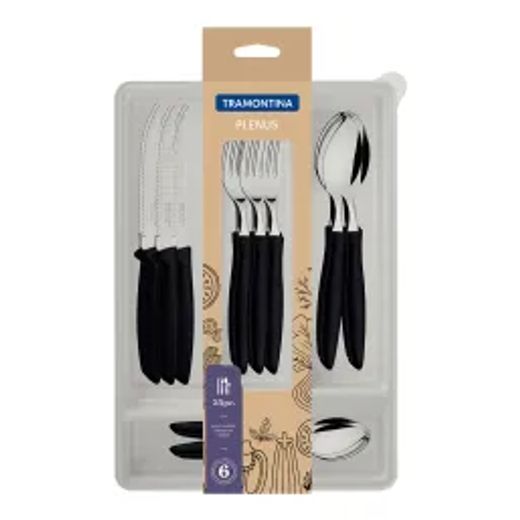 Tramontina Cutlery Tableware Set Plenus 25Pc Black