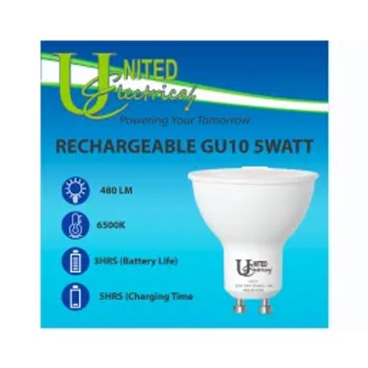 United Electrical Globe Rechargeable Gu10 5W