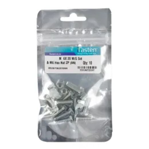 Ifasten Set Screw Ms And Nut Zp M6X20Mm 10 Pp