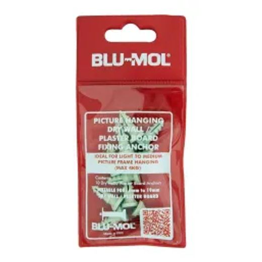 Blu-Mol Drywall Plaster Board Fixing Anchor 10Pk