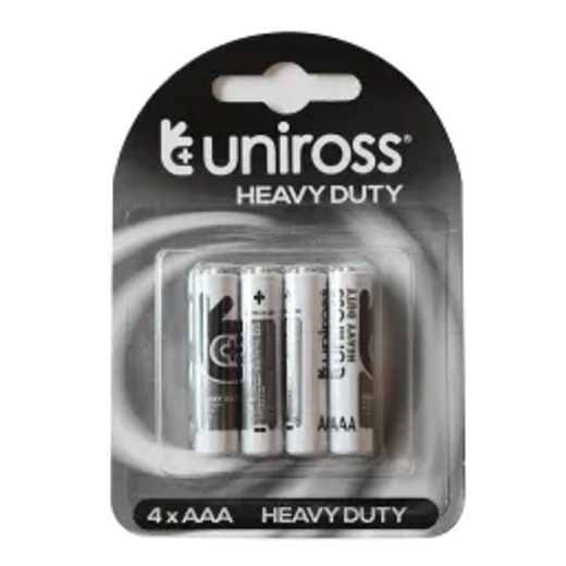Uniross Battery Heavy Duty Zinc Aaa 4 Pack