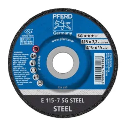 Pferd Grinding Whl Steel Dome 115Mm X7.2Mm Sg