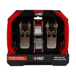 U-Part Tie Down Ratchet+Cam Buckl 4Pc 25Mmx3M136Kg