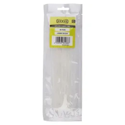 Nexus Cable Ties T50R 4.8Mmx200Mm White 20 Pack