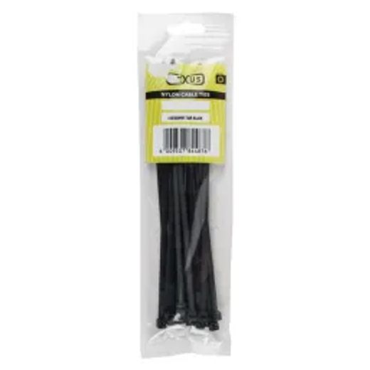 Nexus Cable Ties T30R 3.6Mmx150Mm Black 100 Pack
