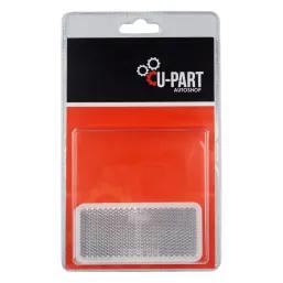U-Part Reflector Square Stick-On Wht 90Mm 2Pk