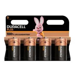 Duracell Battery Plus Alkaline D 4 Pack
