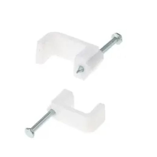 United Electrical Cable Clips Flat 5Mm 100 Pk Whit