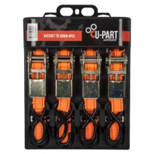 U-Part Tie Down Set Ratchet 4Pc