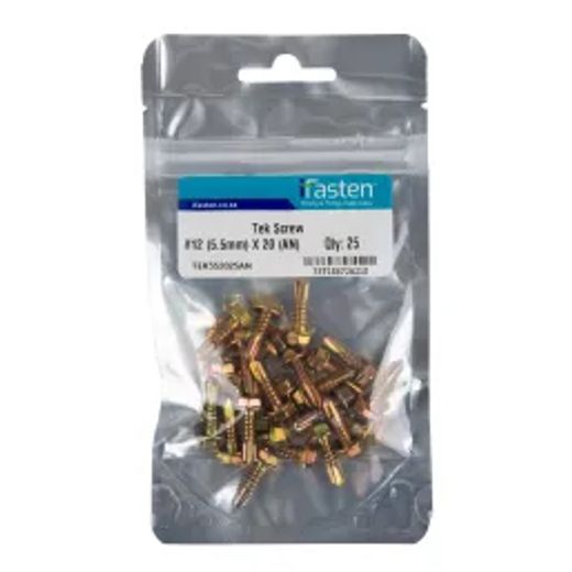 Ifasten Tek Screw No12 5.5Mmx20Mm 25 Pp