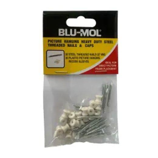 Blu-Mol Heavy Duty Steel Threaded Nails &Caps 27Mm