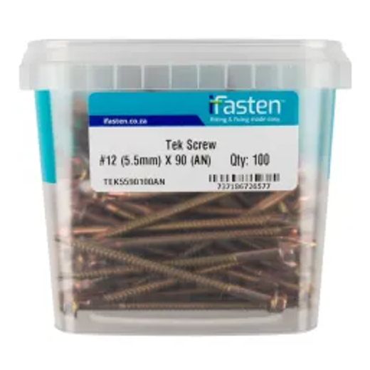Ifasten Tek Screw No12 5.5Mmx90Mm 100 Pt