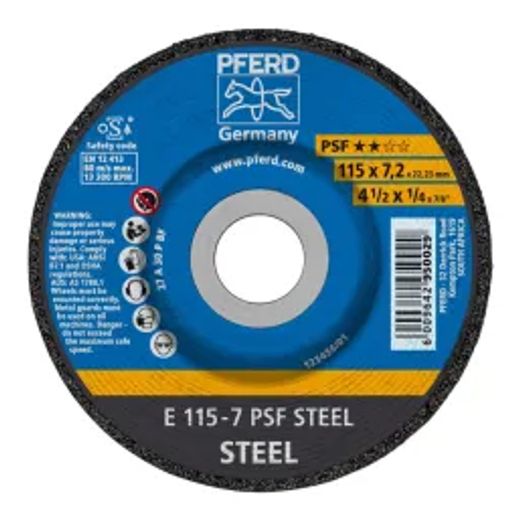 Pferd Grinding Whl Steel Dome 115Mm X7.2Mm Psf