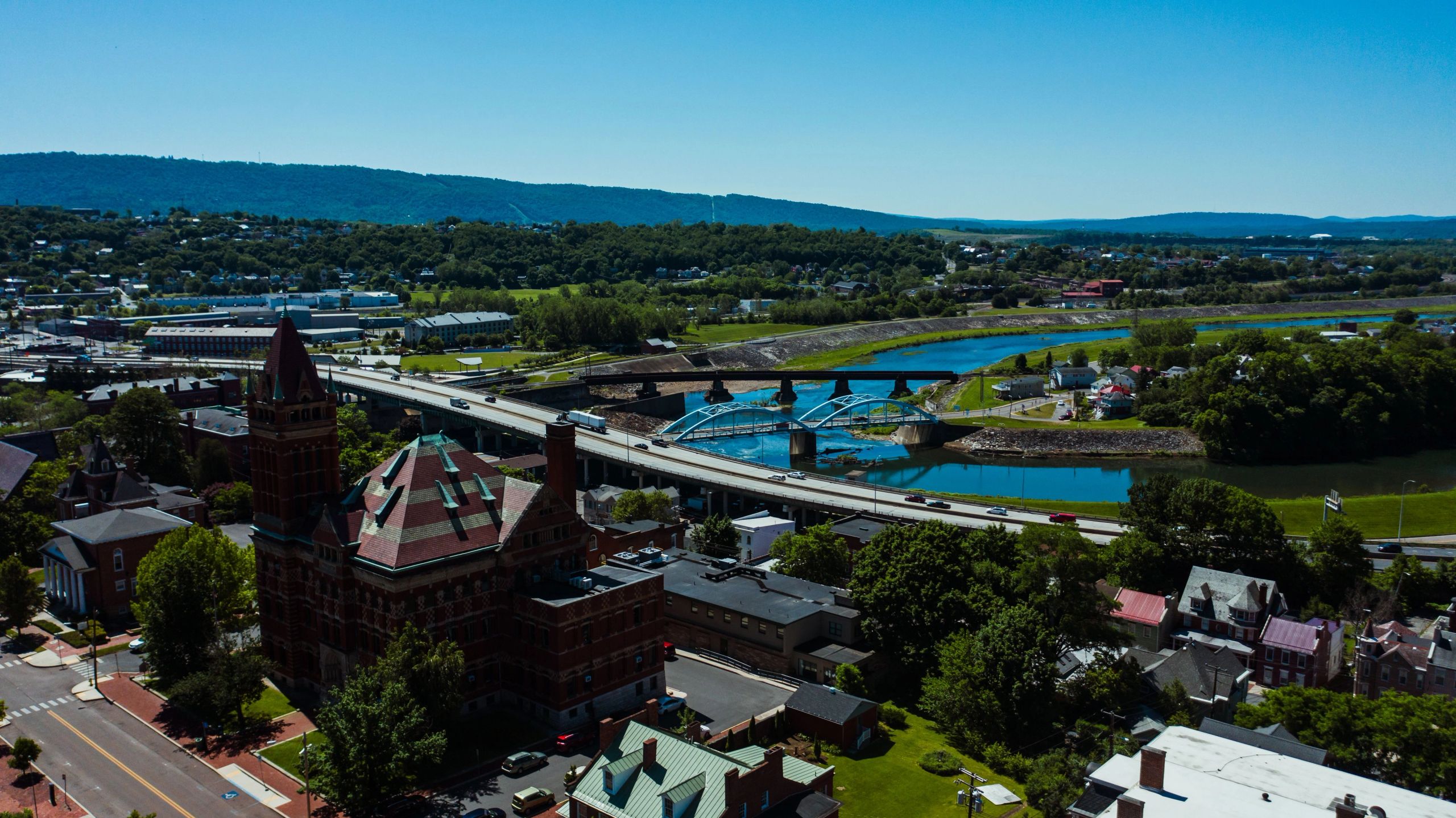 Aerial view of Cumberland, Maryland