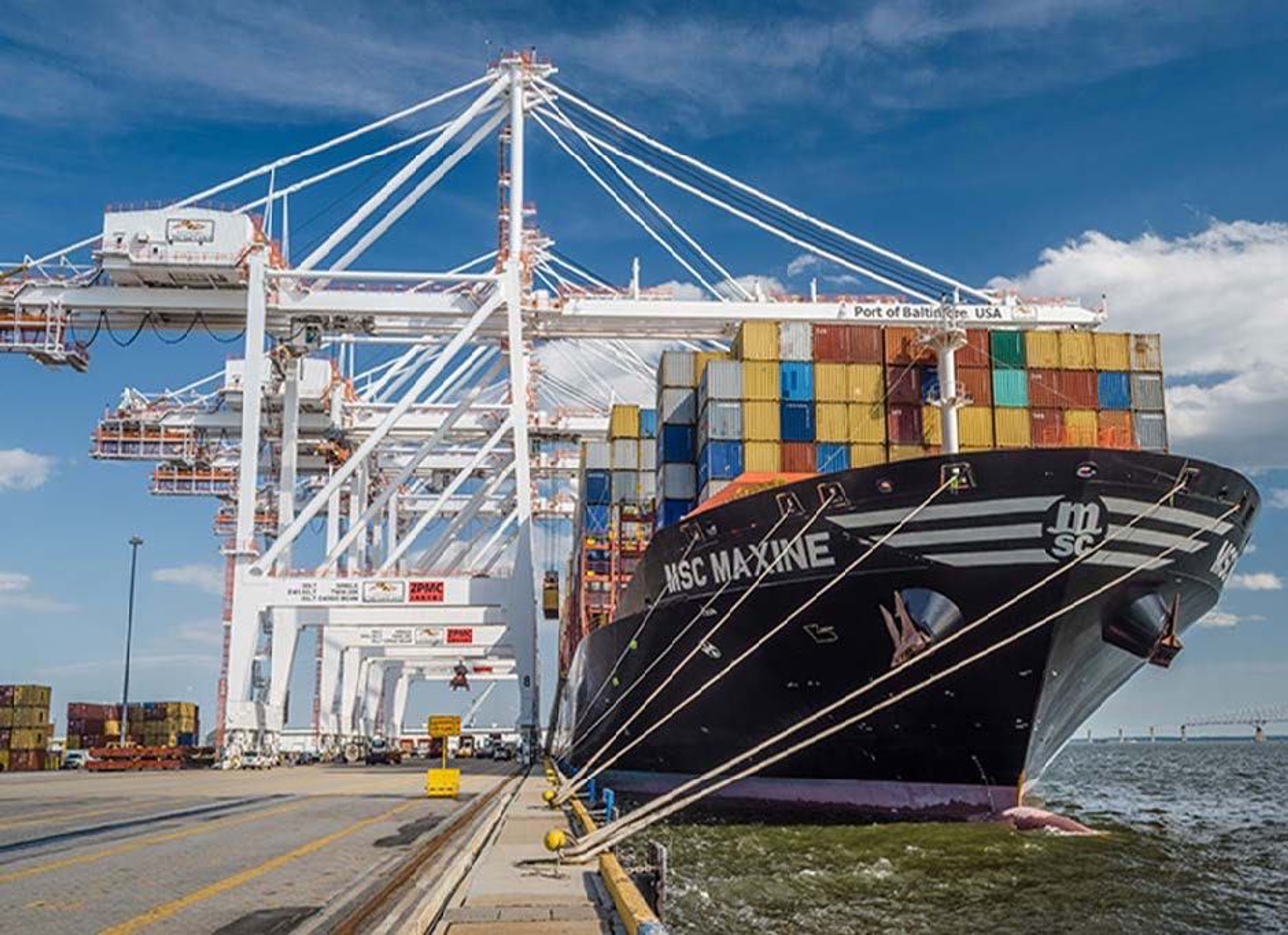 Cargo Ship Unloading in Port