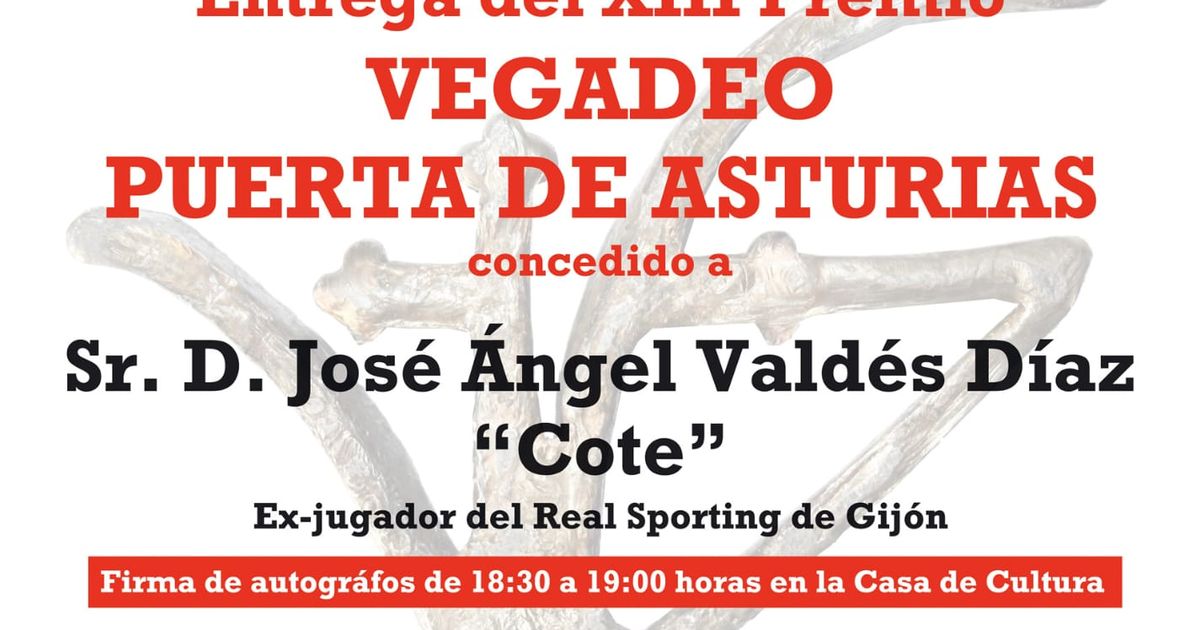 XIII Premio “Vegadeo Puerta de Asturias” para José Ángel Valdés Díaz “Cote”