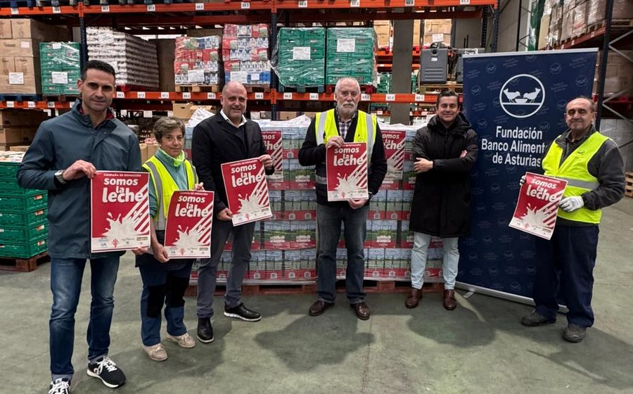 Entrega de la campaña “Somos la Leche” en el Banco de Alimentos de Asturias