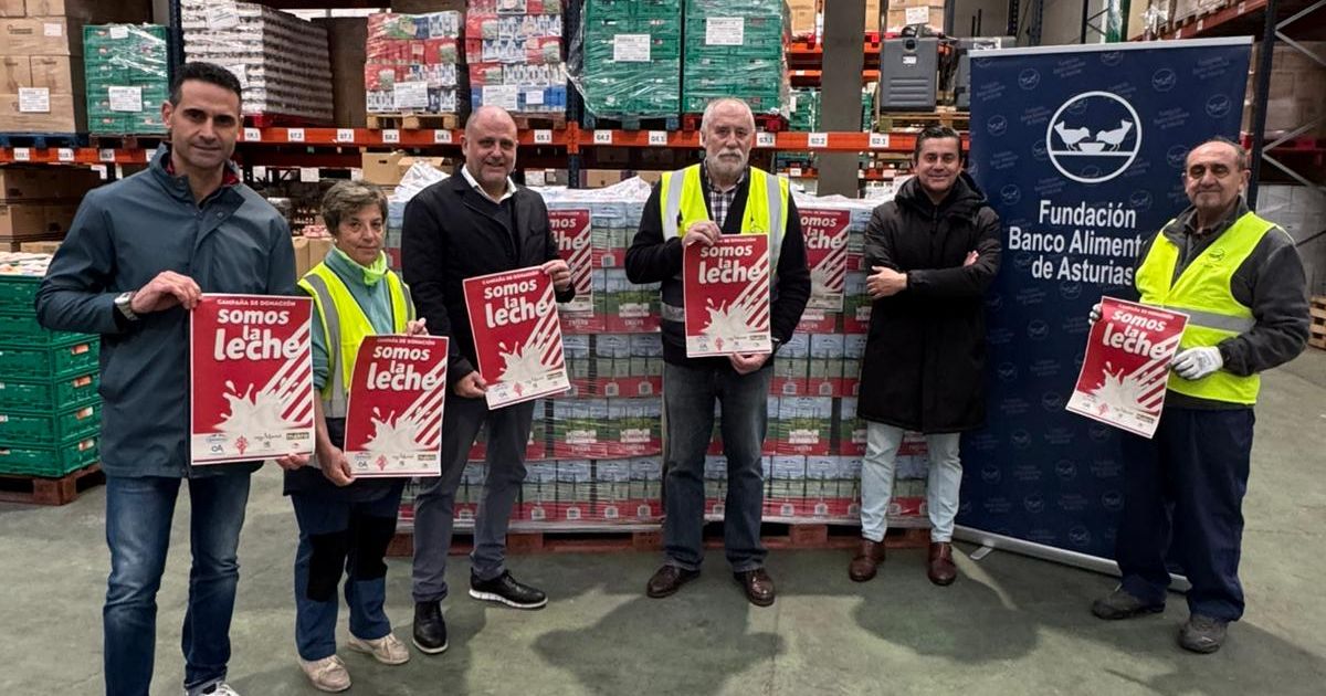 Entrega de la campaña “Somos la Leche” en el Banco de Alimentos de Asturias