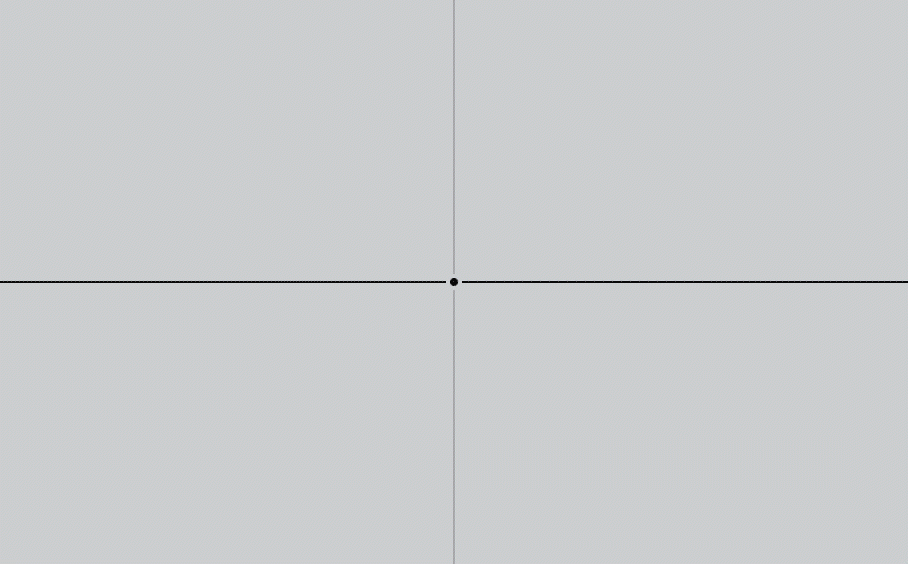 A black dot marking the intersection of two dark lines on a gray background.